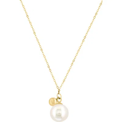 Effy Ball & Freshwater Pearl Pendant Necklace In Green