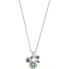 Effy Bezel Set Blue Topaz Cluster Pendant Necklace In Metallic