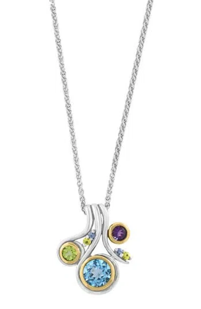 Effy Bezel Set Gemstone Cluster Pendant Necklace In Metallic