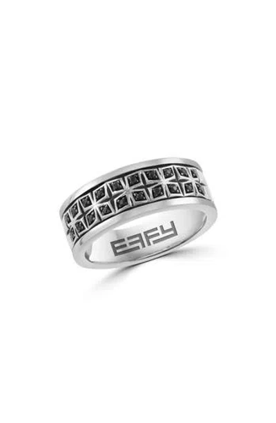 Effy Black Diamond Band Ring In Silver