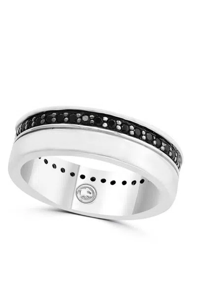 Effy Black Sapphire Channel Band Ring In Sterling Silver In Metallic