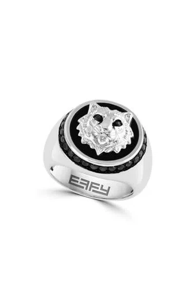 Effy Black Spinel & Onyx Lion Ring