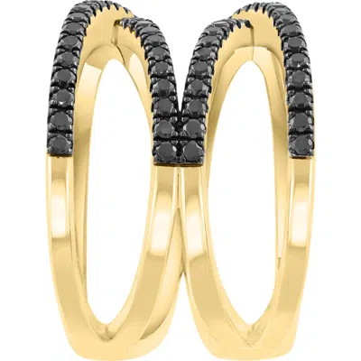 Effy Black Spinel Crisscrossing Multiband Ring In Neutral