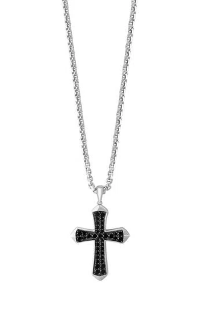 Effy Black Spinel Cross Pendant Necklace