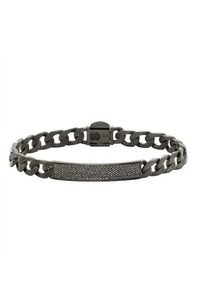 Effy Black Spinel Geometric Link Bracelet In Sterling Silver In Gray