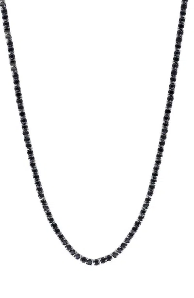 Effy Black Spinel Layered Necklace In Sterling Silver In Blue
