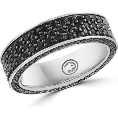 Effy Black Spinel Pavé Band Ring In Sterling Silver