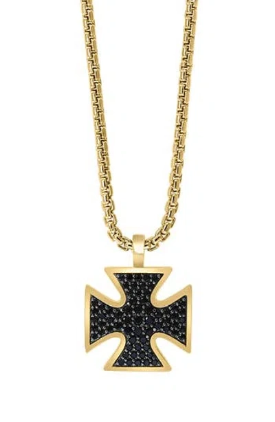 Effy Black Spinel Pendant Necklace In Gold