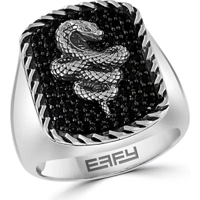 Effy Black Spinel Snake Ring