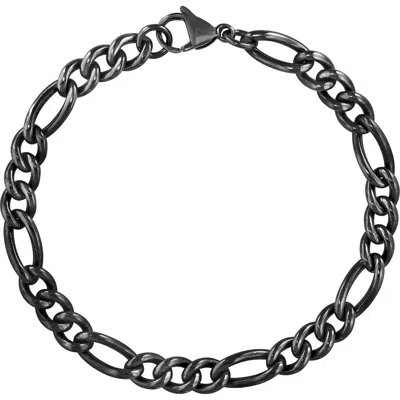 Effy Black Titanium Figaro Chain Bracelet