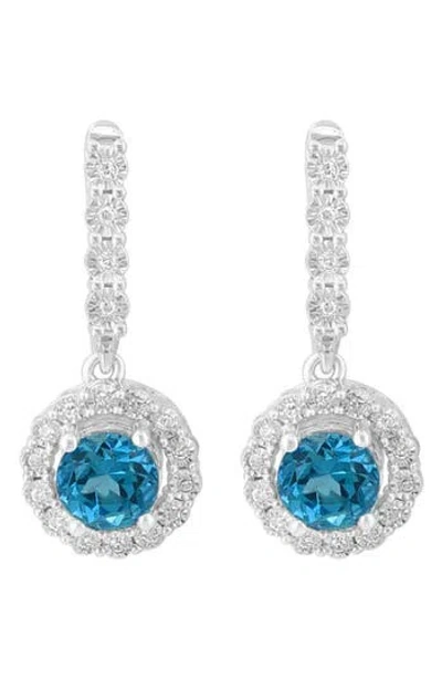 Effy Blue Topaz & Diamond Drop Earrings In Multi