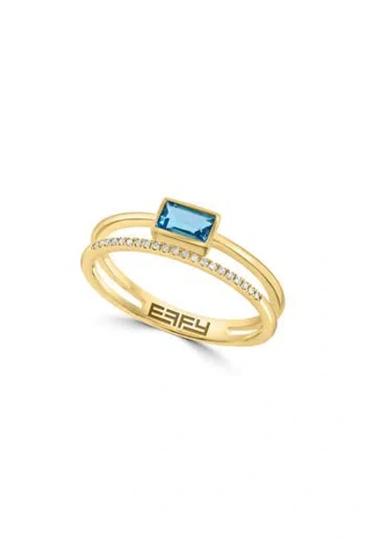 Effy Blue Topaz & Diamond Ring