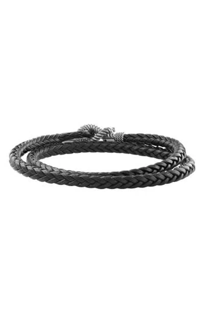 Effy Braided Leather Bracelet In Black
