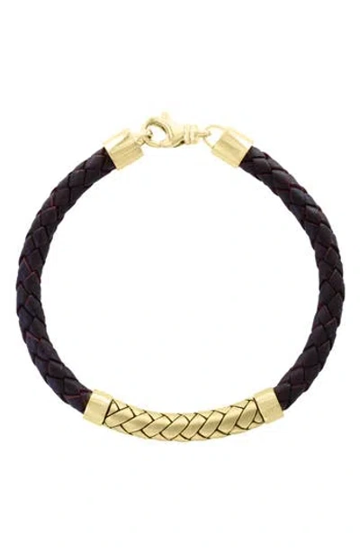 Effy Braided Leather Bracelet In Black