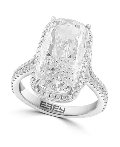 Effy Certified Lab Grown Diamond Halo Ring (8-5/8 Ct. T.w.) In 14k White Gold In Silver