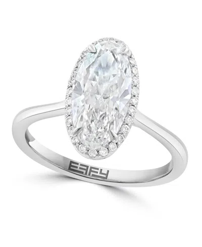 Effy Certified Lab Grown Diamond Oval Ring (2-1/10 Ct.t.w.) In 14k White Gold In Silver