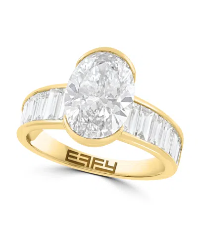 Effy Certified Lab Grown Diamond Oval Ring (4-1/3 Ct. T.w.) In 14k Yellow Gold