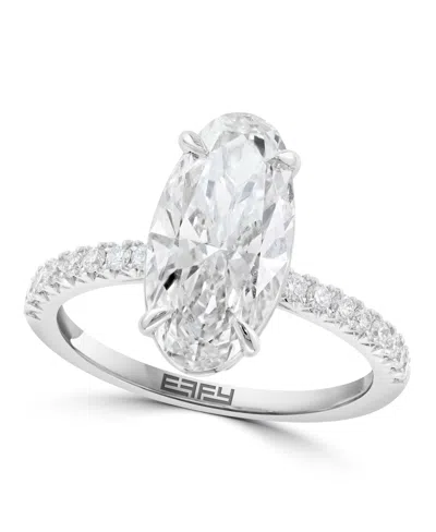 Effy Certified Lab Grown Diamond Ring (3-1/5 Ct. T.w.) In 14k White Gold In Silver
