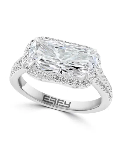 Effy Certified Lab Grown Diamond Ring (3-3/8 Ct. T.w.) In 14k White Gold In Silver
