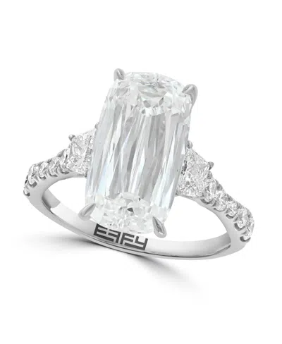 Effy Certified Lab Grown Diamond Three Stone Ring (6-7/8 Ct. T.w.) In 14k White Gold In Silver