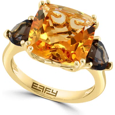 Effy Citrine & Smoky Quartz Ring In Gold