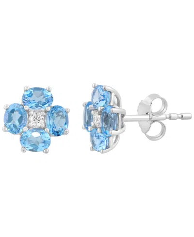 Effy Collection Amethyst (1-1/10 Ct. T.w.) & Diamond (1/20 Ct. T.w.) Earrings In 14k Rose Gold (also Available Blue  In Blue Topaz