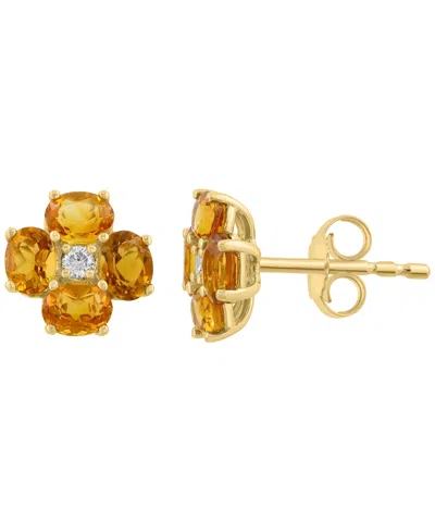 Effy Collection Amethyst (1-1/10 Ct. T.w.) & Diamond (1/20 Ct. T.w.) Earrings In 14k Rose Gold (also Available Blue  In Citrine
