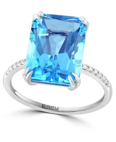 Effy Collection Amethyst (7-1/6 Ct. T.w.) & Diamond (1/20 Ct. T.w.) Ring In 14k Rose Gold (also In Blue Topaz, Onyx,