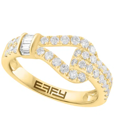 Effy Collection Baguette And Round Diamond Ring (5/8 Ct. T.w.) In 14k Yellow Gold