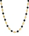Effy Collection Black Agate Necklace (39 Ct. T.w.) In 14k Gold Plated Silver In Gold
