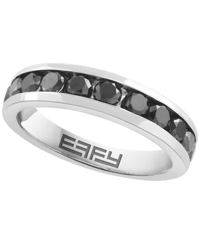 Effy Collection Black Diamond Ring (1 Ct. T.w.) In 14k White Gold In Metallic