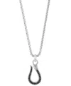 Effy Collection Black Spinel Pendant Necklace (1/2 Ct. T.w.) In Sterling Silver In Metallic