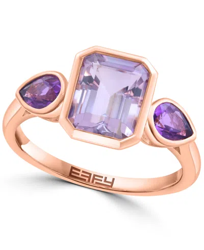Effy Collection Blue (1/2 Ct. T.w.) & London Blue Topaz (2-1/10 Ct. T.w.) Ring In 14k Yellow Gold In Rose Gold