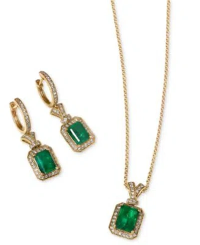 Effy Collection Brasilica By Effy Emerald Diamond Pendant Necklace Earrings In 14k Gold Created For Macys