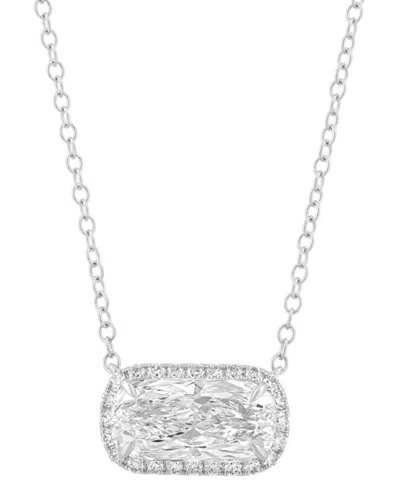 Effy Collection Certified Lab Grown Cushion Cut Diamond Necklace (2-1/6 Ct. T.w.) In 14k White Gold In Silver