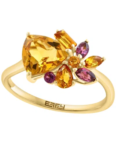 Effy Collection Citrine Multigemstone Ring (2-1/10 Ct. T.w.) In 14k Yellow Gold