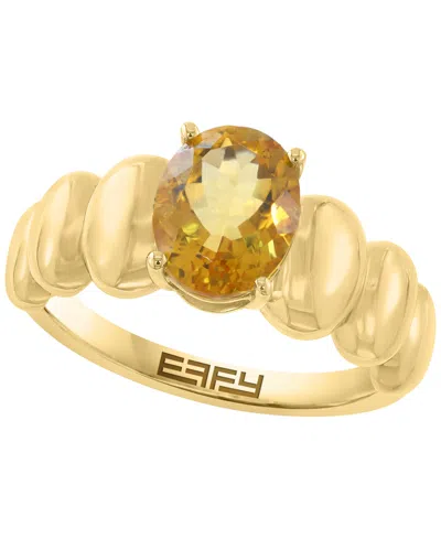 Effy Collection Citrine Ring (1-1/2 Ct. T.w.) In 14k Yellow Gold Over Silver
