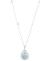 Effy Collection Diamond (1-1/20 Ct. T.w.) And Aquamarine (2-3/8 Ct. T.w.) Necklace In 14k White Gold In Metallic