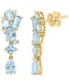 Effy Collection Diamond (1/10 Ct. T.w.) & Aquamarine (2-5/8 Ct. T.w.) Drop Earrings In 14k Yellow Gold In Gold
