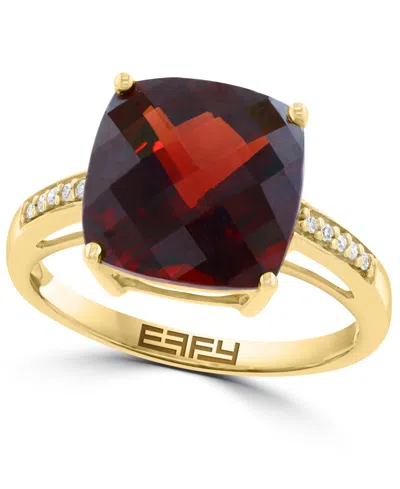 Effy Collection Diamond 1/20 Ct. T.w. And Garnet 6-1/6 Ct. T.w. Cocktail & Statement Ring In 14k Yellow Gold