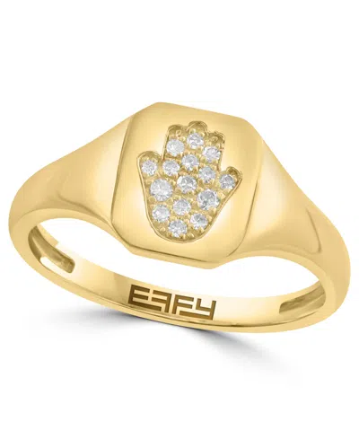 Effy Collection Diamond (1/20 Ct. T.w.) Pinky Ring In 14k Yellow Gold