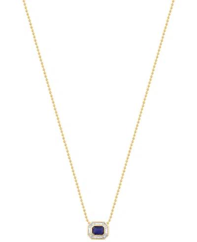 Effy Collection Diamond (1/3 Ct. T.w.) & Sapphire (1-1/20 Ct. T.w.) Pendant Necklace In 14k Yellow Gold