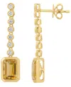 Effy Collection Diamond (1/4 Ct. T.w.) & Madeira Citrine (2-1/3 Ct. T.w.) Drop Earrings In 14k Yellow Gold In Gold