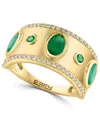 Effy Collection Diamond (1/5 Ct. T.w.) & Emerald (1-1/3 Ct. T.w.) Ring In 14k Gold In Gold