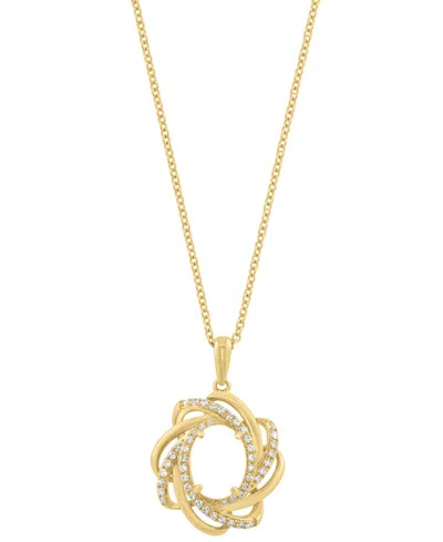 Effy Collection Diamond (1/5 Ct. T.w.) & Opal (1-1/10 Ct. T.w.) Pendant Necklace In 14k Yellow Gold
