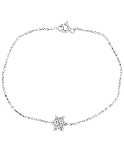 Effy Collection Diamond (1/5 Ct. T.w.) Bracelet In 14k White Gold In Silver