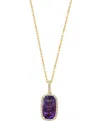 Effy Collection Diamond (1/6 Ct. T.w.) & Amethyst (2-3/4 Ct. T.w.) Pendant Necklace In 14k Rose Gold In Gold