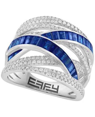 Effy Collection Diamond (3/8 Ct. T.w.) And Multi-gemstones (1-3/4 Ct. T.w.) Ring In 14k Yellow Gold (also In Rose Go In Blue