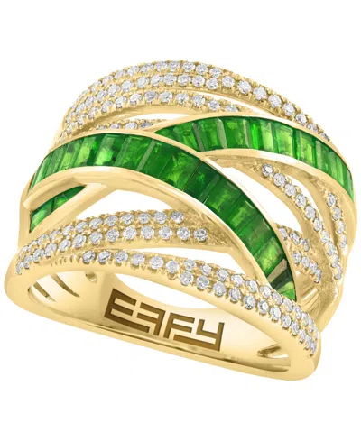 Effy Collection Diamond (3/8 Ct. T.w.) And Multi-gemstones (1-3/4 Ct. T.w.) Ring In 14k Yellow Gold (also In Rose Go In Green