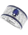 Effy Collection Diamond (3/8 Ct. T.w.) & Sapphire (1-1/4 Ct. T.w.) Ring In Sterling Silver In Sapphire